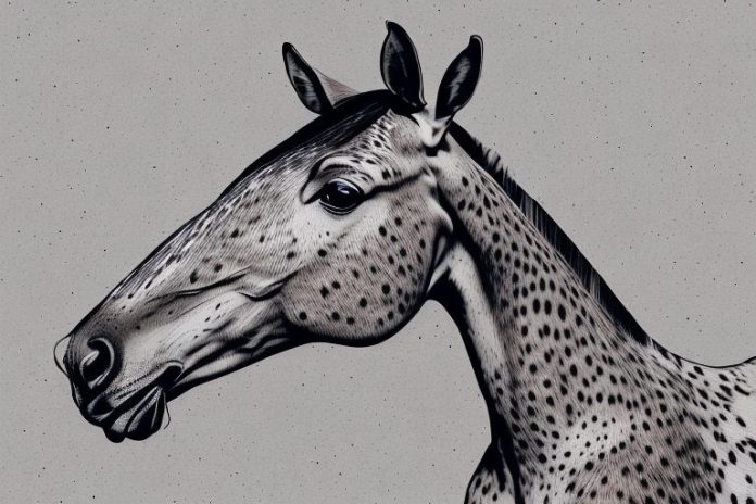 An appaloosa horse in a rural setting in george