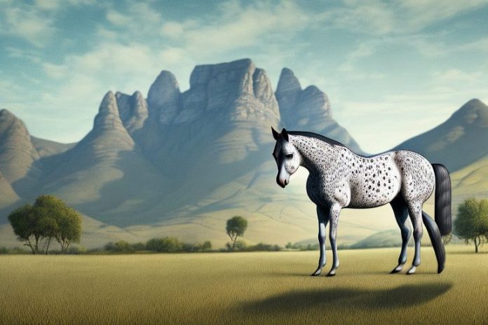 An appaloosa horse in a rural landscape in paarl