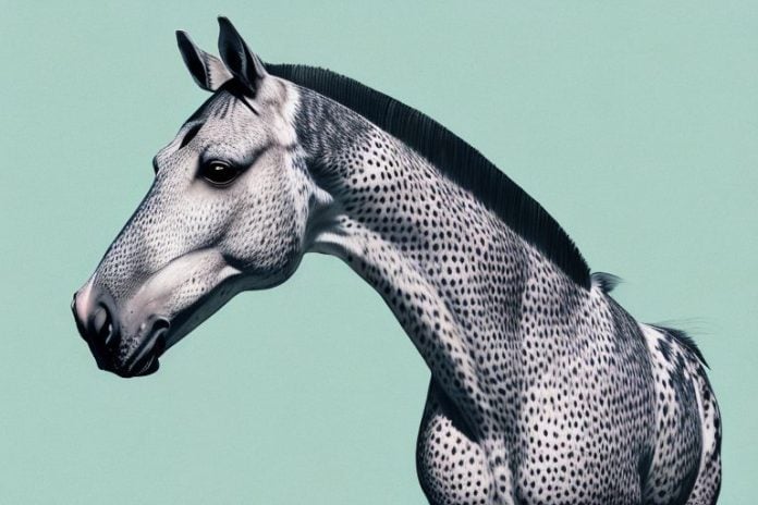 An appaloosa horse in a natural setting in mossel bay
