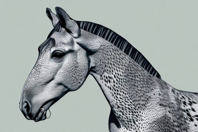 An appaloosa horse in its natural environment in oudtshoorn
