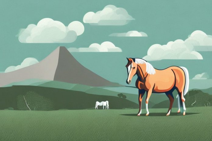 A horse in a rural landscape in newcastle