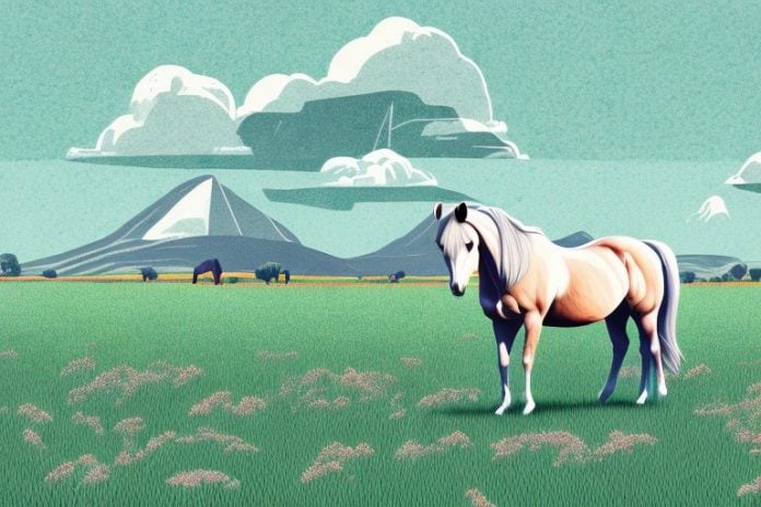A horse in a field in ladysmith
