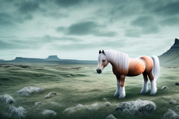 An icelandic horse in a rural landscape in roodepoort