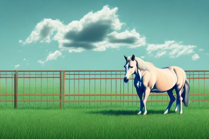 A horse in a pasture