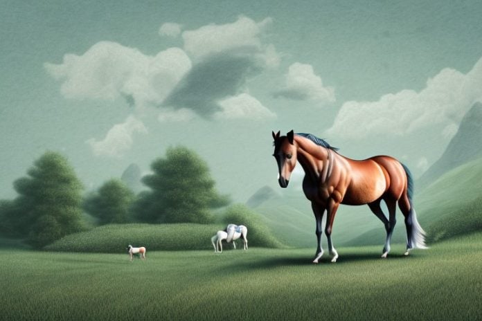 A horse in a rural landscape