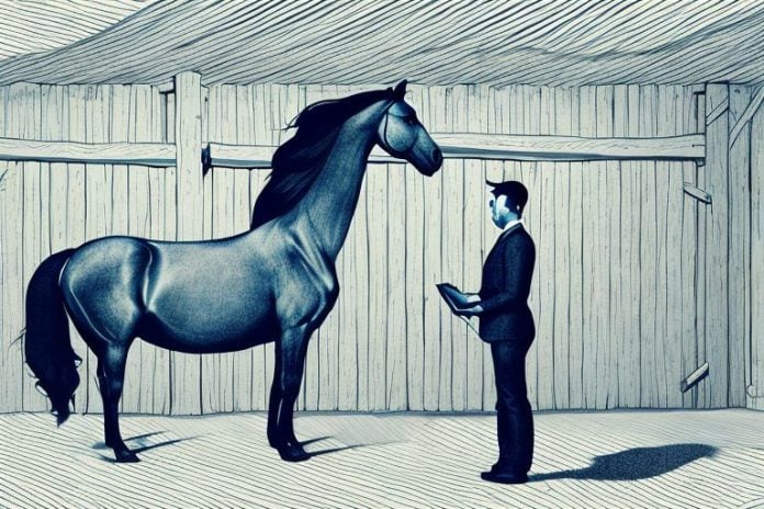 A horse in a stable
