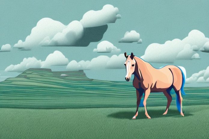 A horse in an orkney landscape