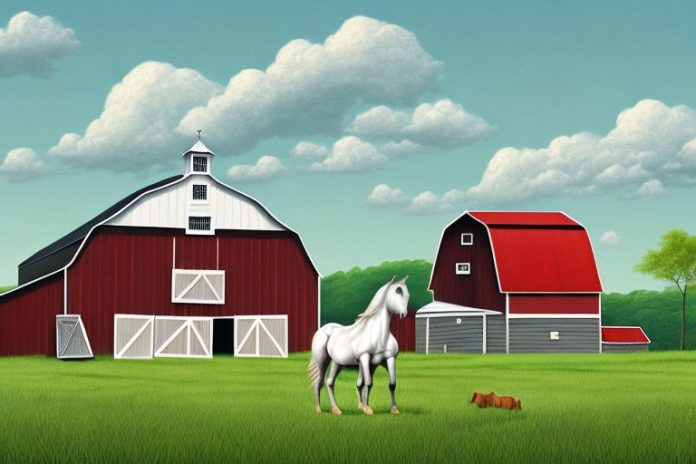 A horse in a rural setting