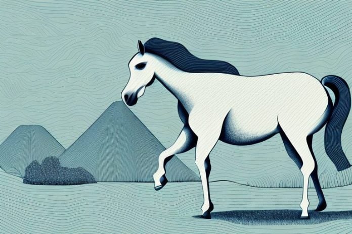 A horse in a mogwase landscape