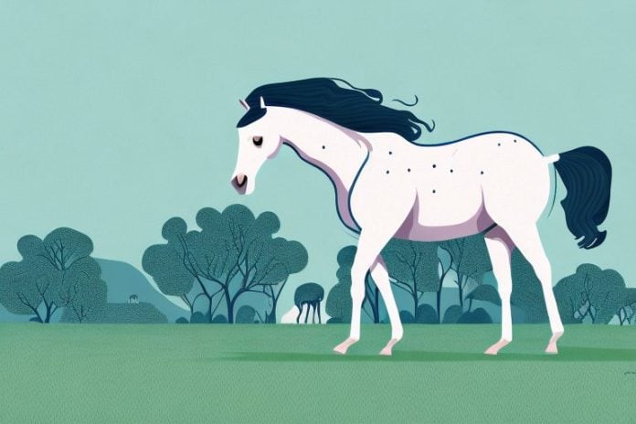 A horse in an open field in oudtshoorn