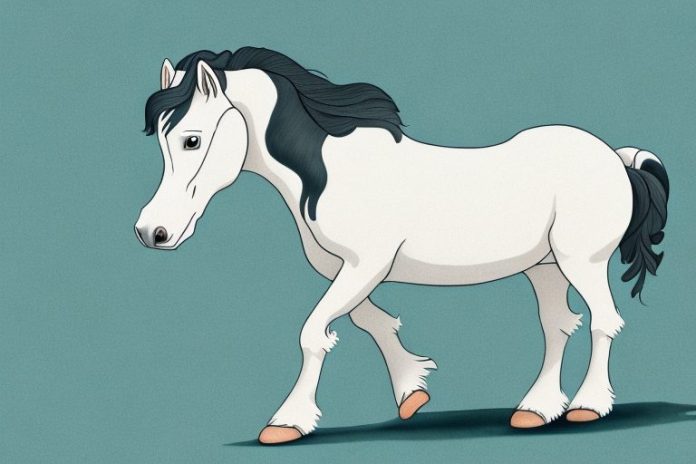 A shire horse in a natural environment