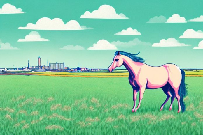A horse in a field