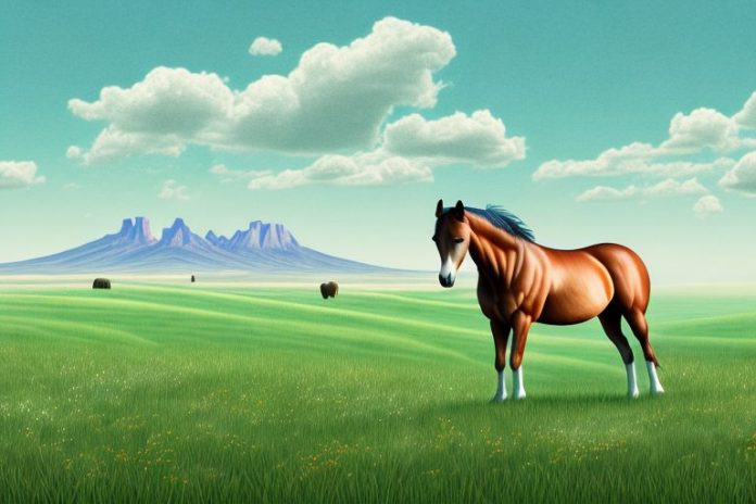 A horse in a field