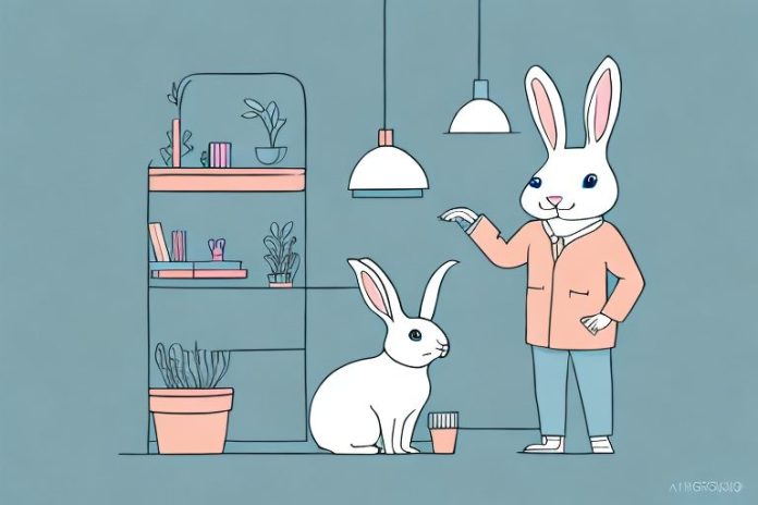 A rabbit in a home environment