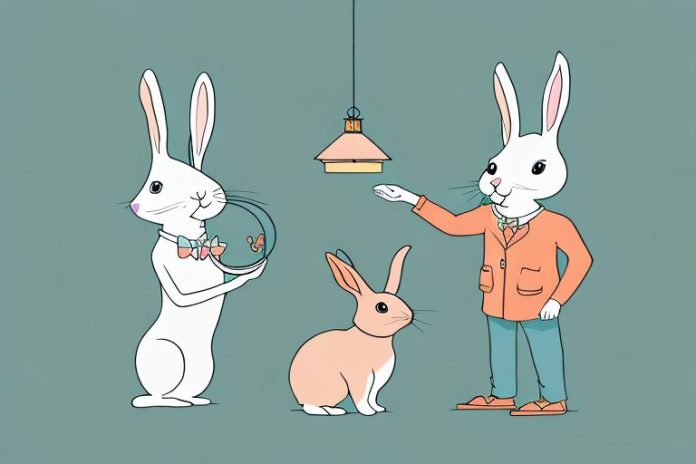 A rabbit in a pet sitting scenario