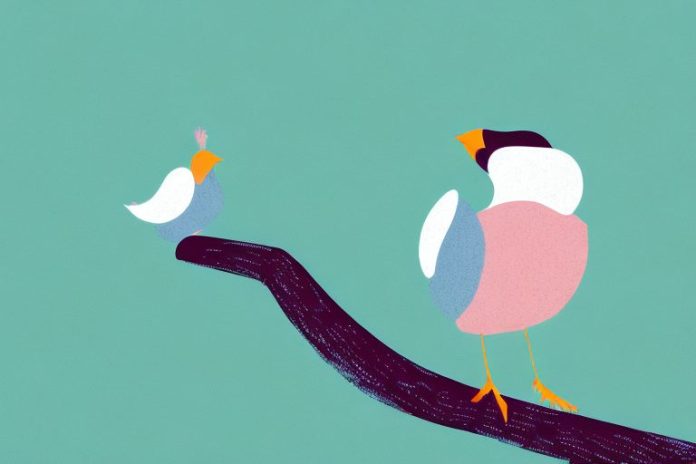 A bird perched on a tree branch in a suburban setting