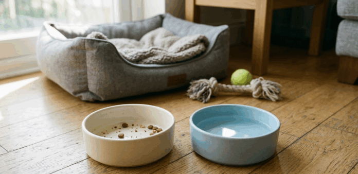 empty pet food bowl